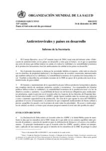 ORGANIZACIÓN MUNDIAL DE LA SALUD CONSEJO EJECUTIVO 115ª reunión Punto 4.9 del orden del día provisional  EB115/32