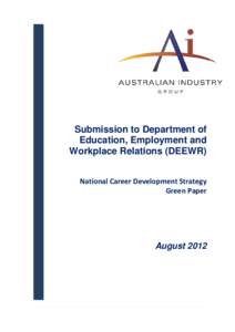 Submission to Department of Education, Employment and Workplace Relations (DEEWR) National Career Development Strategy Green Paper
