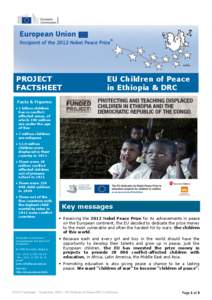 PROJECT FACTSHEET shortage EU Children of Peace in Ethiopia & DRC