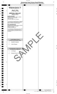 Democratic Party Primary Runoff Election  Elección Primaria de Desempate del Partido Democratico A  B