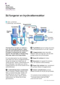 Så fungerar en tryckvattenreaktor Vatten i primärkrets Vatten/ånga i sekundärkrets Ånggenerator