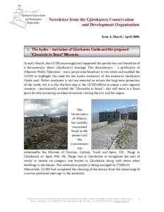 Gjirokastra Conservation and Development Organization Newsletter from the Gjirokastra Conservation and Development Organization