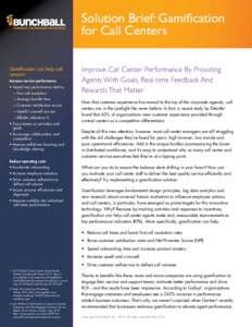 Call Center Bunchball Solution Brief