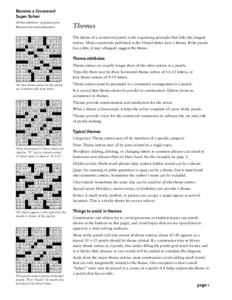 Become a Crossword Super Solver William Johnston · 19 January 2010 Newton Community Education  Themes