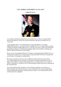 Australia / Commander Australian Fleet / Admiral / Chief of Navy / Border Protection Command / Trevor Jones / Ray Griggs / Royal Australian Navy / Military organization / Military