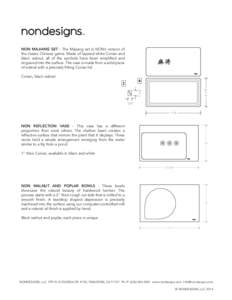 NON MAJIANG SET - The Majiang set is NON’s version of the classic Chinese game. Made of layered white Corian and black walnut, all of the symbols have been simplified and engraved into the surface. The case is made fro