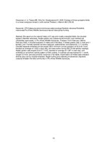 Grassman Jr. LI, Tewes ME, Silvy NJ, Kreetiyutanont K[removed]Ecology of three sympatric felids in a mixed evergreen forest in north-central Thailand. J Mamm 86(1):[removed]Keywords: 4TH/Catopuma temmincki/conservation/ecol