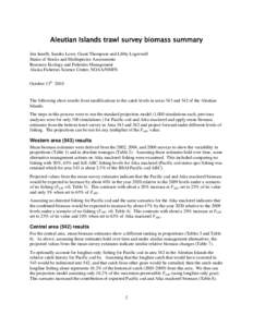 Aleutian Islands trawl survey biomass summary