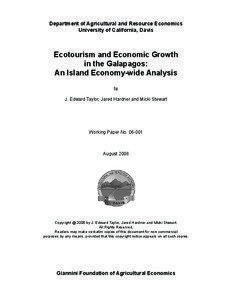 Department of Agricultural and Resource Economics University of California, Davis