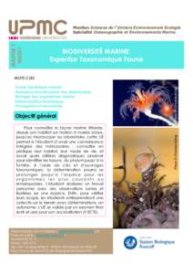 MASTER 1 MU351 Mention Sciences de l’Univers Environnement Ecologie Spécialité Océanographie et Environnements Marins