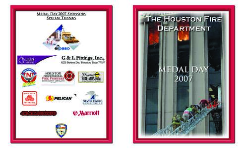 Medal Day 2007 Sponsors Special Thanks The Houston Fire Department