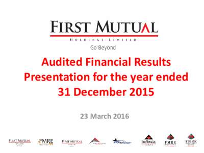 Audited Financial Results Presentation for the year ended 31 DecemberMarch 2016  Outline of Presentation