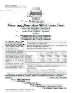 Prospectus Supplement (To Prospectus Dated December 17, 2004) $1,464,345,000  Nissan Auto Receivables 2005-A Owner Trust