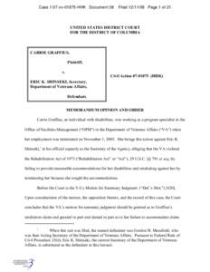 Case 1:07-cv[removed]HHK Document 38  Filed[removed]Page 1 of 21 UNITED STATES DISTRICT COURT FOR THE DISTRICT OF COLUMBIA