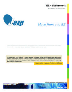 EZ - Statement A Product of Jexp, Inc. J exp  Move from e to EZ