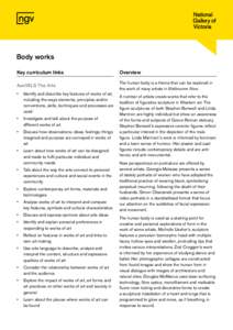Body works Key curriculum links Overview  AusVELS The Arts