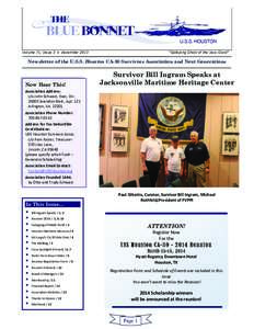 Volume 71, Issue 3 • December 2013  “Galloping Ghost of the Java Coast” Newsletter of the U.S.S. Houston CA-30 Survivors Association and Next Generations