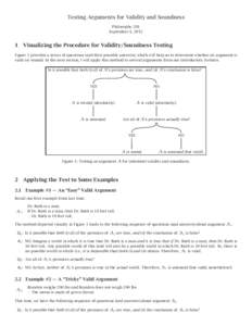 Testing Arguments for Validity and Soundness Philosophy 201 September 4, 2012 1