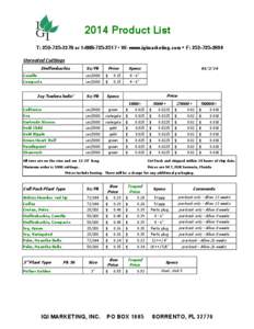 2014 Product List T: [removed]or[removed] • W: www.igimarketing.com • F: [removed]Unrooted Cuttings Dieffenbachia  Sz/Pk