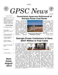 GPSC  GPSC News Volume 11 Issue 2 *Plant Branch Units 3 and 4 retired