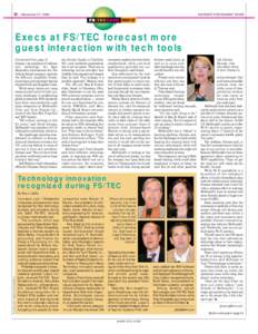 32 • November 27, 2006  NATION’S RESTAURANT NEWS Execs at FS/TEC forecast more guest interaction with tech tools