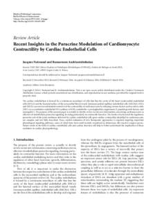 Recent Insights in the Paracrine Modulation of Cardiomyocyte Contractility by Cardiac Endothelial Cells