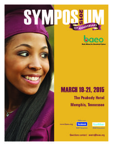 2015  SYMPOS UM MARCH 19-21, 2015 The Peabody Hotel