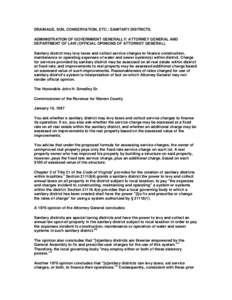 DRAINAGE, SOIL CONSERVATION, ETC.: SANITARY DISTRICTS. ADMINISTRATION OF GOVERNMENT GENERALLY: ATTORNEY GENERAL AND DEPARTMENT OF LAW (OFFICIAL OPINIONS OF ATTORNEY GENERAL). Sanitary district may levy taxes and collect 