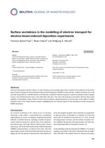 Surface excitations in the modelling of electron transport for electron-beam-induced deposition experiments Francesc Salvat-Pujol*1, Roser Valentí1 and Wolfgang S. Werner2 Review Address: