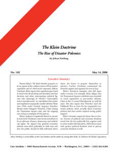 The Klein Doctrine The Rise of Disaster Polemics by Johan Norberg No. 102