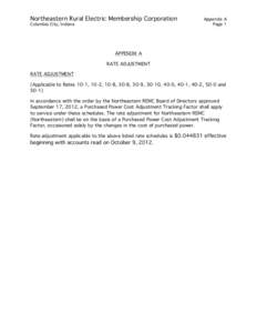 Northeastern Rural Electric Membership Corporation Columbia City, Indiana Appendix A Page 1