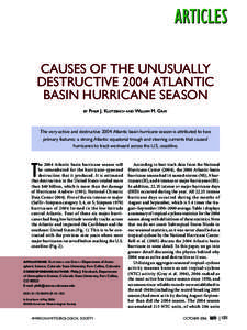 CAUSES OF THE UNUSUALLY DESTRUCTIVE 2004 ATLANTIC BASIN HURRICANE SEASON BY  PHILIP J. KLOTZBACH AND WILLIAM M. GRAY