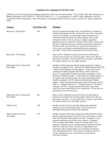 Guidelines For Assigning Indirect Cost Pool Codes