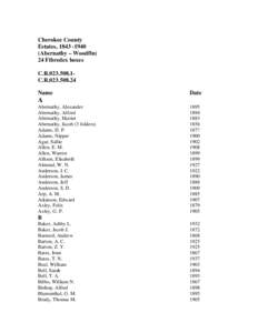 Cherokee County Estates, [removed]Abernathy – Woodfin) 24 Fibredex boxes C.R[removed]1C.R[removed]Name