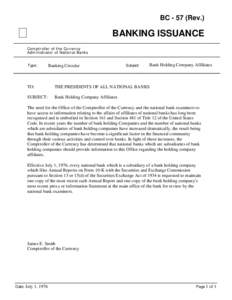 BC[removed]Rev.)  O BANKING ISSUANCE