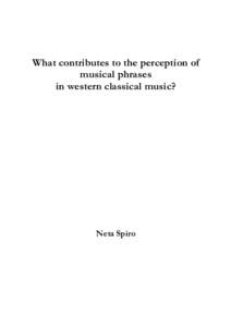 What contributes to the perception of musical phrases in western classical music