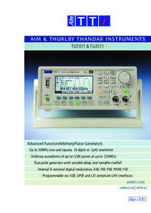 TG2511 and TG5011 arbitrary/function/pulse generators from Aim-TTi