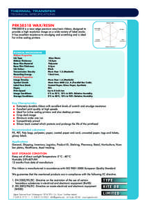 THERMAL TRANSFER TECHNICAL SPECIFICATIONS PRK58518 WAX/RESIN  PRK58518 is a near edge premium wax/resin ribbon, designed to