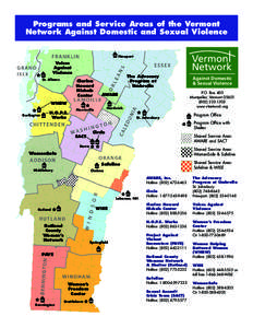 Programs and Service Areas of the Vermont Network Against Domestic and Sexual Violence Newport 
