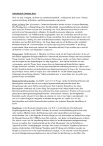 Jahresbericht Obmann 2014: 2014 war kein Honigjahr, die Ernte war unterdurchschnittlich. Im Gegensatz dazu waren Themen rund um den Honig als Problem- und Diskussionspunkte sehr präsent: Plastik im Honig: Der „Kassens