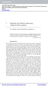 Cambridge University Press7 - Populism in Europe and the Americas: Threat or Corrective for Democracy? Edited by Cas Mudde and Cristóbal Rovira Kaltwasser Excerpt More information