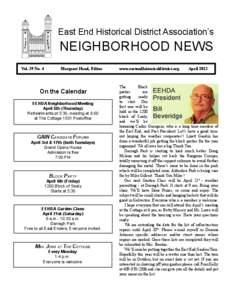 East End Historical District Association’s  NEIGHBORHOOD NEWS Vol. 39 No. 4