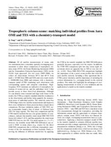 Testin / Ozone Monitoring Instrument / Chemical transport model / Aura / Tropospheric Emission Spectrometer / MOZART / Environment / Tropospheric ozone / Spaceflight / Earth / Spectrometers / EVH1 domain