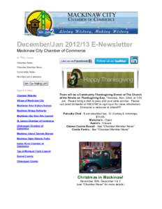 December/January[removed]Mackinaw City C of C Newsletter