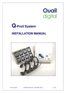 Q-Pro5 System INSTALLATION MANUAL Q-Pro5 System  Installation Manual – September 2014