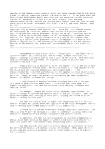 HEARING OF THE INTERNATIONAL MONETARY POLICY AND TRADE SUBCOMMITTEE OF THE HOUSE FINANCIAL SERVICES COMMITTEE SUBJECT: THE ROLE OF THE U.S. IN THE WORLD BANK AND MULTILATERAL DEVELOPMENT BANKS: BANK OVERSIGHT AND REQUEST