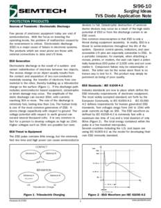 SI96-10  Surging Ideas TVS Diode Application Note PROTECTION PRODUCTS