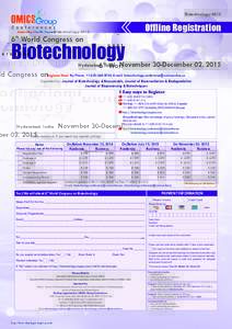 Biotechnology[removed]Offline Registration 6th World Congress on