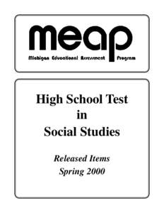 High School Test in Social Studies Released Items Spring 2000