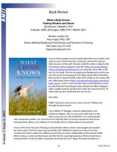 RMIJ...  Book Review What a Body Knows: Finding Wisdom and Desire By Kimerer LaMothe, PhD